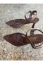 Brown Outer Material Tulle and Stone Embroidered Women's Shoes with Goblet Heels
