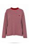 Red Crew Neck Striped Knitwear 19013