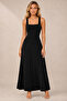 Women's Square Neck Thick Strap Cotton Stretchy Long Dress Mdm1030 - 2