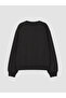 Vizyon New Season Black Crew Neck Thick Sweatshirt for Girls - 3