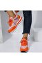 Women's Orange Letter Print Lace-Up Sneakers - 4