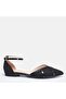 Large Size Women's Flat Shoes 41-42-43-44- Black with Silver Accents - 5