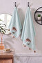 Tasseled and Embroidered Bath Towel Set |   70X140 cm Bath Towel, 50X90 cm Hand-Face-Hair Towel |   100% Cotton Hammam Set |   Dowry Box, Premium Set