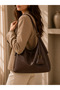 Women's Soft Textured Hobo Shoulder Bag with Accessory Detail for Daily Use