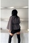 Women's Oversize Comfortable Fit Belted Stand Collar Buttoned Belted Poncho - 8