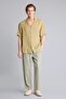 100% Linen Straight Cut Khaki Trousers G1397Ax26Sm - 2