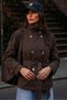 Women's Bsk High Collar Trench Coat with Back Windbreaker Detail