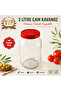 2 Liter Glass Jar with Red Screw Lid for Pickled Olives Canning Storage Jar