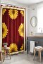 Red Shower Curtain with Flower Pattern, Bathtub Curtain 175X200Cm - 5