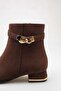 Women's Suede Pointed Toe Zippered 4 cm Heeled Stylish Boots - 3
