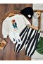 Tedy Teddy Bear Printed Flexible Comfortable Fabric Sweatshirt, Striped Elastic Waist Flexible Fabric Pants and Printed Socks 3-Piece Baby Boy Set - 7