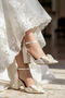 Women's 8 cm Pearl Bow Bridal Shoes - 3