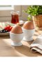Modern Matte White Egg Holder – 2-Piece Elegant Breakfast Set - 3