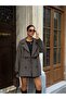 Oversized Buttoned Double-Breasted Trench Coat with Cape - 8