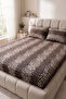 Leopard Pattern Double Bed Sheet Set |   1 Double Elasticated Bed Sheet and 2 Pillowcases 50X70 cm |   Cotton Soft Texture
