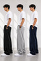 Men's Sweatpants Set of 3 Black Gray Navy Blue Comfortable Fit Anti-Sweat Economic Package - 2