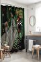 Green Ground Coffee Girl Patterned Shower Curtain, Bathtub Curtain 175X200Cm - 5