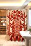 Ethnic Embroidery and Tassel Embellished Patterned Shower Curtain, Bathtub Curtain 175X200Cm - 3