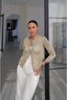 Gold Glitter Thin Knit Cardigan - 2
