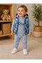 Baby Boy Hooded Zippered Lined Padded Vest Seasonal Cotton Top and Bottom 3-Piece Tracksuit Set - 2