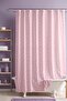 Pink Background with White Hearts Pattern Shower Curtain, Bathtub Curtain 175X200Cm