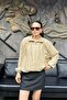 Women's Mini Stone Pleated Bomber Jacket Sun462 - 6