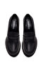 Women's Black Thick Heeled Leather Masculine Loafer Af170022Dv - 5