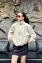 Women's Mini Stone Pleated Bomber Jacket Sun462 - 3
