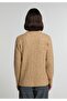 Regular Fit Round Neck Plain Women's Brown Sweater - 2