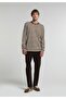 Regular Fit Round Neck Striped Men's Brown Long Sleeve T-Shirt - 3