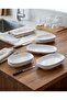 6 Pieces White 2-Garniture Plate Unbreakable Melamine Plate Appetizer Plate Sauce Bowl (14 X 10 cm)