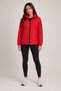 Women's Red, Removable Hood, Water and Wind Resistant, Zippered, Raincoat Jacket