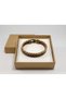 Tannero Sand Brown Leather Men's Bracelet - Beige Weave and Aged Metal Detail - 3