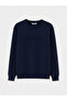 Peak New Season Navy Blue Crew Neck Printed Men's Thick Sweatshirt - 4