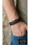 Delmaris Navy Blue Brown Leather Men's Bracelet - Double Layered