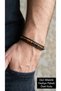 Cendrano Tigerline Brown Leather Men's Bracelet - Tiger Eye Stone Detail