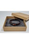 Arcenzo Copper Brown Leather Men's Bracelet - with Copper Color Metal Detail - 2