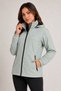 Women's Mint Green, Removable Hood, Water and Wind Resistant, Zippered, Raincoat Jacket - 2