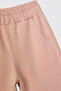 Girl's Salmon Sweatpants with Elastic Waist and Pockets - 3