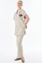 Brooch Detailed Rayon Suit Beige - 3