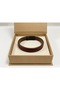 Renovico Scarlet Brown Leather Men's Bracelet - Red Black Braided Strip - 2
