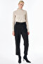 High Waist Suede Trousers Black - 2