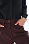 High Waist Suede Trousers Brown - 6