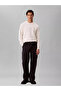 Men's Regular Fit Crew Neck Long Sleeve Cotton White Sweatshirt - 2
