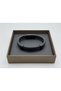 Merovant Tide Black Leather Men's Bracelet - Petrol Blue Braided Metal Detail - 2