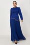 Pilized Crepe Satin Evening Dress 50540
