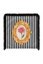 Striped Oval Tablecloth with Patterned Pink Carnation Motif and Fringed Cushion Cover - 4