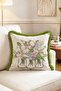 Flower Bouquet in Glass Jar Patterned Magnolia Themed Fringed Throw Pillow Cover - 2