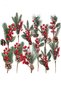 1 Piece of Lucky Flower Christmas Pine Branch Artificial Red Fruit Pine Cone Decorative Christmas Ornament Kokina