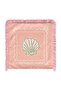 Pastel Pink Oyster Shell Patterned Framed Fringed Throw Pillow Cover - 4